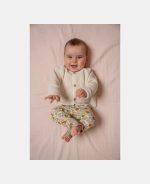 Pantaloni din catifea de bumbac organic - Vintage Little Flowers - Little Dutch - imagine 5