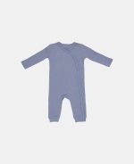 Salopetă rib din bumbac organic pentru bebeluși - Blue - Little Dutch - imagine 5