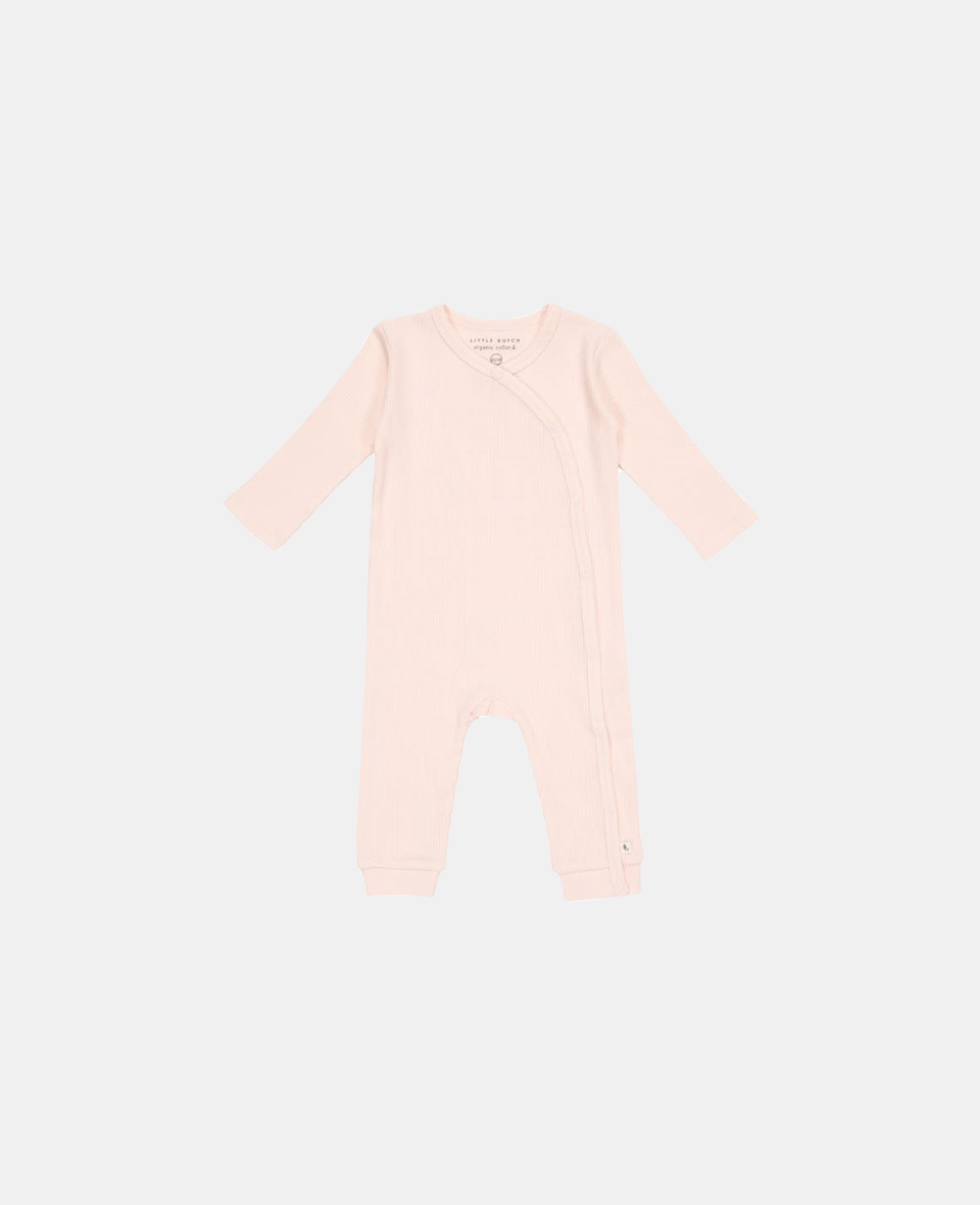 LD-CL40770150.jpg Salopetă rib din bumbac organic pentru bebeluși - Pink - Little Dutch - imagine 1