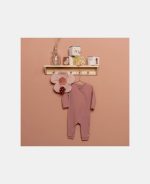 Salopetă rib din bumbac organic pentru bebeluși - Vintage Pink - Little Dutch - imagine 3