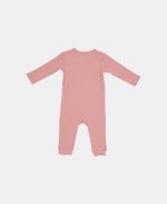 Salopetă rib din bumbac organic pentru bebeluși - Vintage Pink - Little Dutch - imagine 6