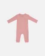 Salopetă rib din bumbac organic pentru bebeluși - Vintage Pink - Little Dutch - imagine 7