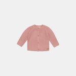 Cardigan tricotat pentru bebelusi - Vintage Pink - Little Pink Flowers - Little Dutch