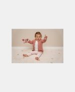 Cardigan tricotat pentru bebelusi - Vintage Pink - Little Pink Flowers - Little Dutch - imagine 6