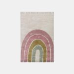 Covor pentru camera copiilor 130x90cm Rainbow Pink Little Dutch