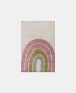 Covor pentru camera copiilor 130x90cm Rainbow Pink Little Dutch
