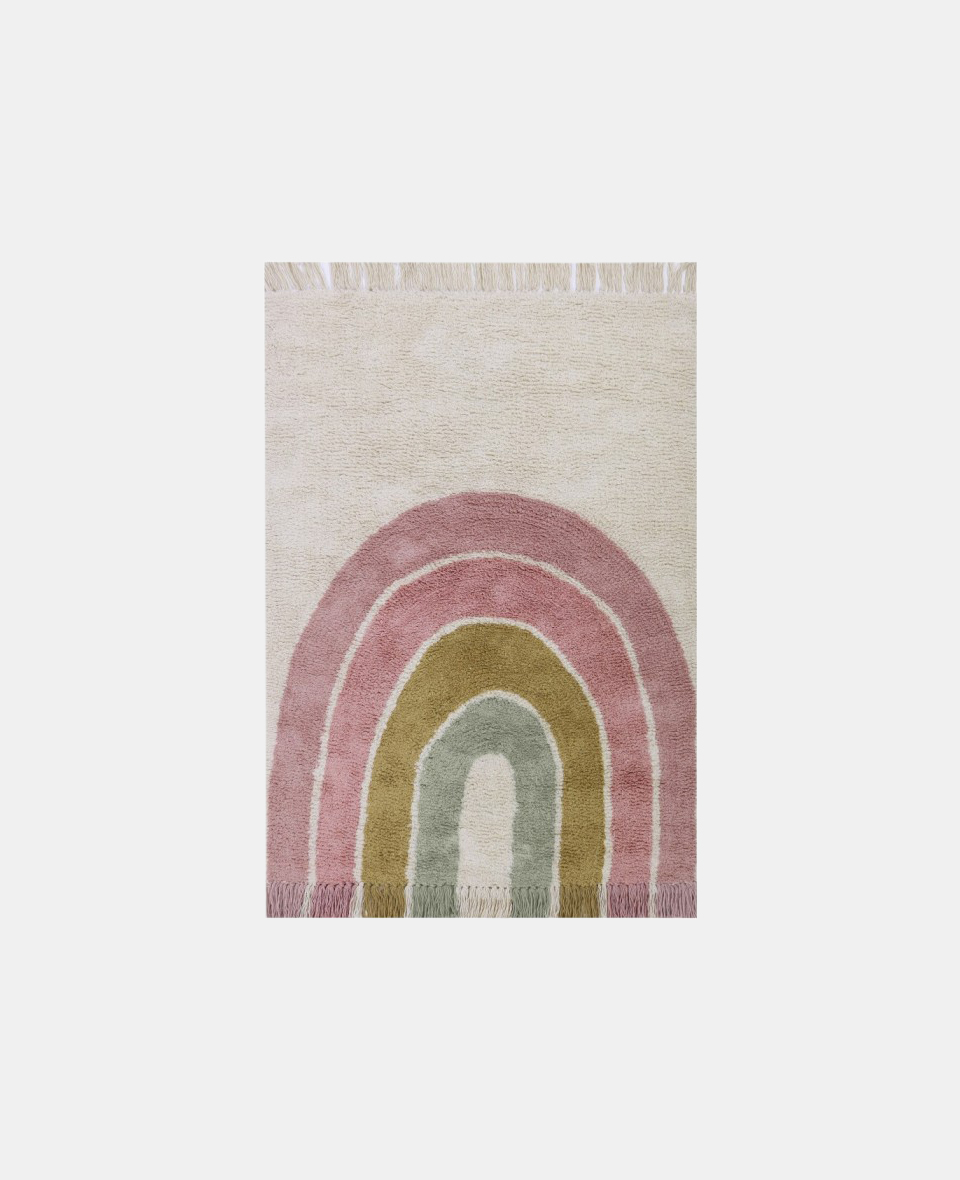 LD-RU10210300.jpg Covor pentru camera copiilor 130x90cm Rainbow Pink Little Dutch - imagine 1