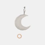 Jucărie muzicală pentru bebeluși Luna Pure Grey Little Dutch