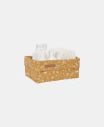 Coș de depozitare din bumbac Wild Flowers Ochre Little Dutch