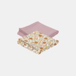 Muselină din bumbac - set 2 bucăți - Vintage Little Flowers/Pure Mauve - Little Dutch