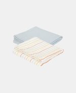 Muselină din bumbac - set 2 bucăți - Vintage Sunny Stripes/Pure Soft Blue - Little Dutch - imagine 2