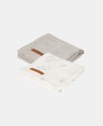 Set două museline din bumbac Ocean White & Pure Grey Little Dutch - imagine 2