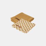 Set două museline din bumbac Sunrise Ochre & Pure Ochre Little Dutch