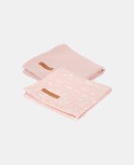 Set două museline din bumbac Wild Flowers Pink & Pure Pink Little Dutch - imagine 2