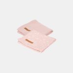 Set două museline din bumbac Wild Flowers Pink & Pure Pink Little Dutch