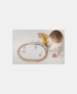 Set trenuleț din lemn cu șine și accesorii Pink Little Dutch - imagine 4