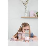 Jucărie din lemn pentru stivuire Clădiri Pink Little Dutch - imagine 3