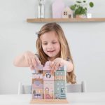 Jucărie din lemn pentru stivuire Clădiri Pink Little Dutch - imagine 4