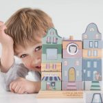 Jucărie din lemn pentru stivuire Clădiri Blue Little Dutch - imagine 2