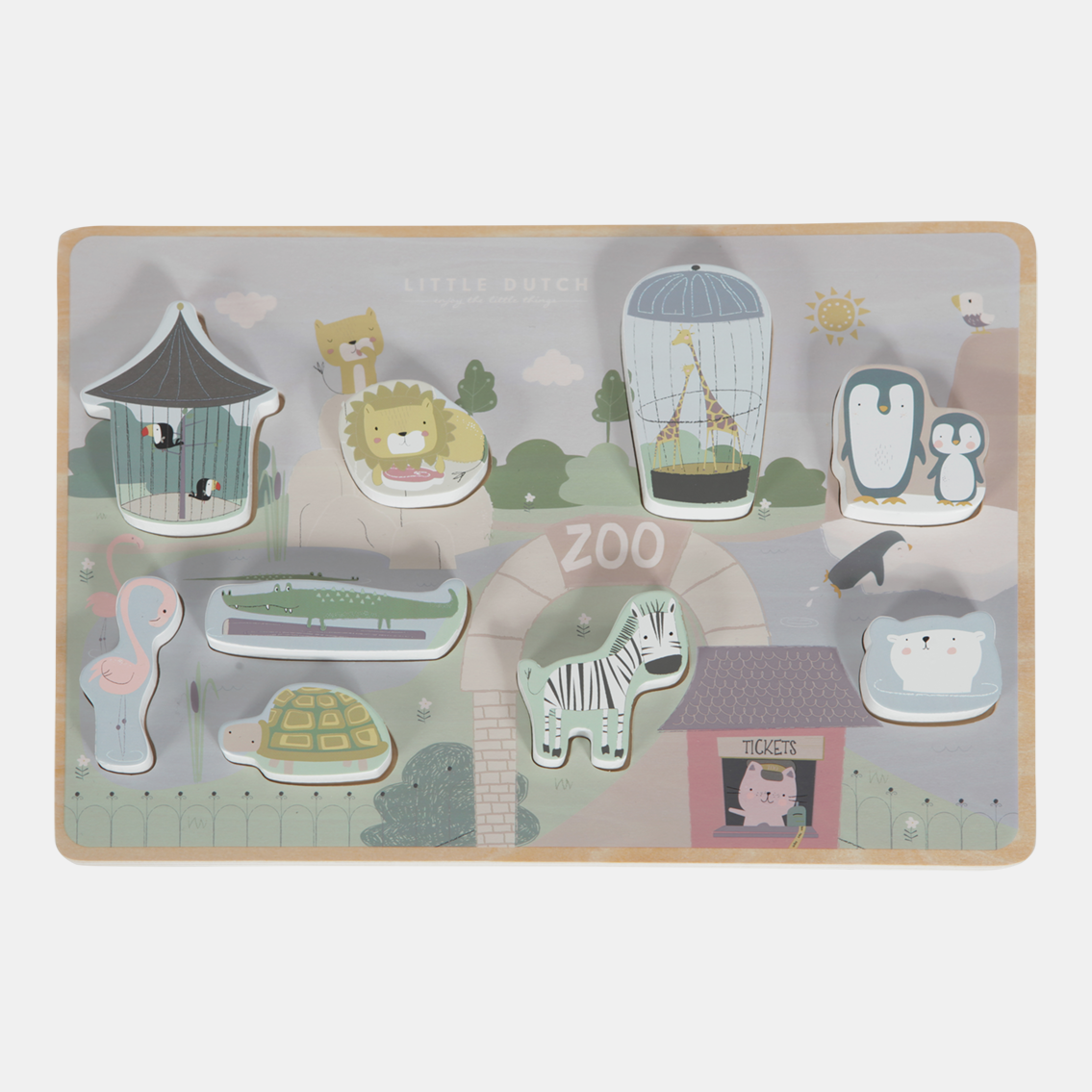 LD4444-Puzzle-Zoo-Product-2.png Puzzle 3D din lemn Animale la Zoo Little Dutch - imagine 1