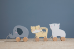 Jucărie din lemn cu roți și șnur pentru tras Elefant Little Dutch - imagine 4