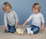 Jucărie din lemn cu roți și șnur pentru tras Tigru Little Dutch - imagine 5