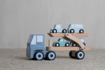 Camion cu platformă cu mașinuțe din lemn Blue Little Dutch - imagine 6