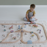 Set de cale ferată XXL din lemn Little Railway Collection Little Dutch - imagine 5