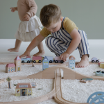 Set de cale ferată XXL din lemn Little Railway Collection Little Dutch - imagine 11