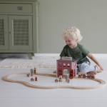 Secție de pompieri cu figurine din lemn Extensie Little Railway Collection Little Dutch - imagine 9