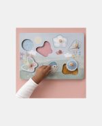 Puzzle senzorial din lemn FSC - colectia Flowers & Butterflies - Little Dutch - imagine 3
