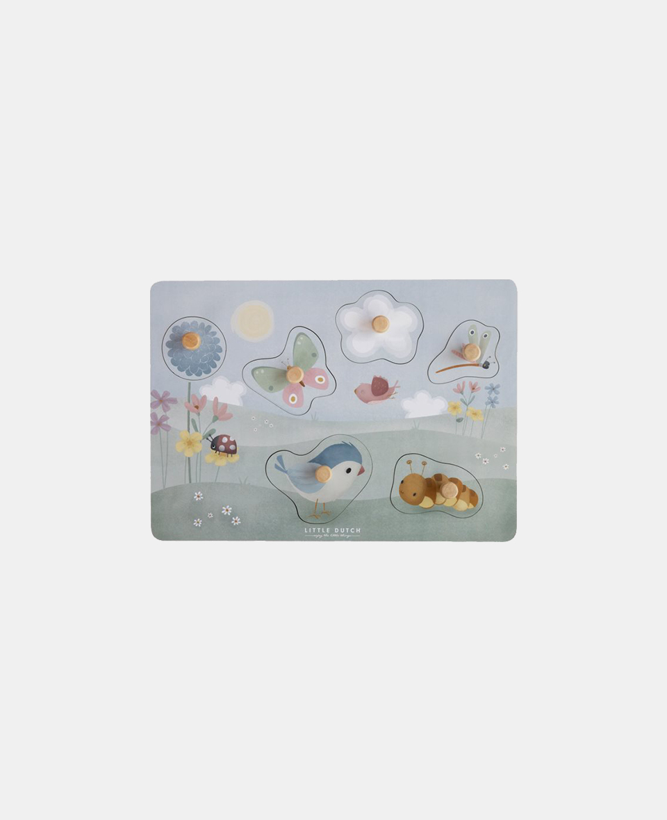 LD4765.jpg Puzzle senzorial din lemn FSC - colectia Flowers & Butterflies - Little Dutch - imagine 1