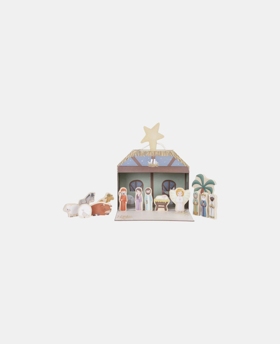 LD4862.jpg Figurine din lemn în cutie portabilă - Scena Nașterii de Crăciun - Little Dutch - imagine 1