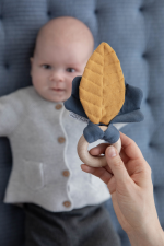 Jucărie foșnitoare frunză albastru/ocru colecția Pure&Nature Little Dutch - imagine 5