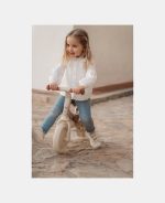 Tricicletă multifuncțională 4 în 1 cu mâner de ghidare – Off White- Little Dutch - imagine 3