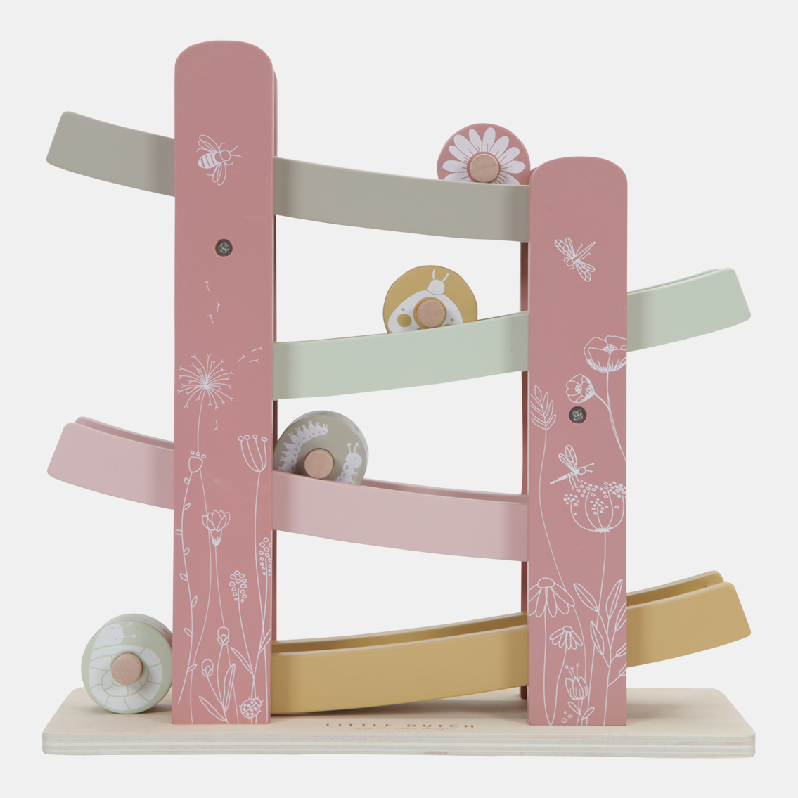 LD7007-Ramp-Racer-Pink-Product-2.png Jucărie din lemn pistă de curse Pink colecția Wild Flowers Little Dutch - imagine 1