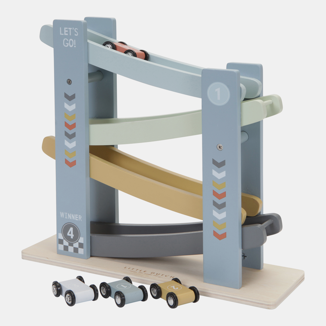 LD7008-Ramp-Racer-Blue-Product-1.png Jucărie din lemn pistă de curse Blue colecția Ocean Little Dutch - imagine 1