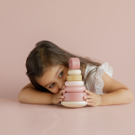 Jucărie din lemn pentru stivuire Pink Wild Flowers Little Dutch - imagine 8