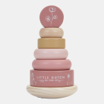 Jucărie din lemn pentru stivuire Pink Wild Flowers Little Dutch - imagine 2
