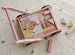 Premergător din lemn cu spațiu de depozitare și blocuri de construit Pink colecția Ocean Little Dutch - imagine 5