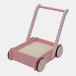 Premergător din lemn cu spațiu de depozitare și blocuri de construit Pink colecția Ocean Little Dutch - imagine 2