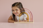 Abac din lemn Curcubeu Pink Little Dutch - imagine 9