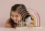 Abac din lemn Curcubeu Pink Little Dutch - imagine 10