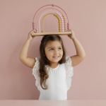 Abac din lemn Curcubeu Pink Little Dutch - imagine 11