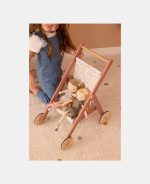 Carucior din lemn FSC pentru papusi - Flowers & Butterflies - Little Dutch - imagine 6