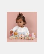 Trenulet din lemn pentru stivuire - Flowers & Butterflies - Little Dutch - imagine 3