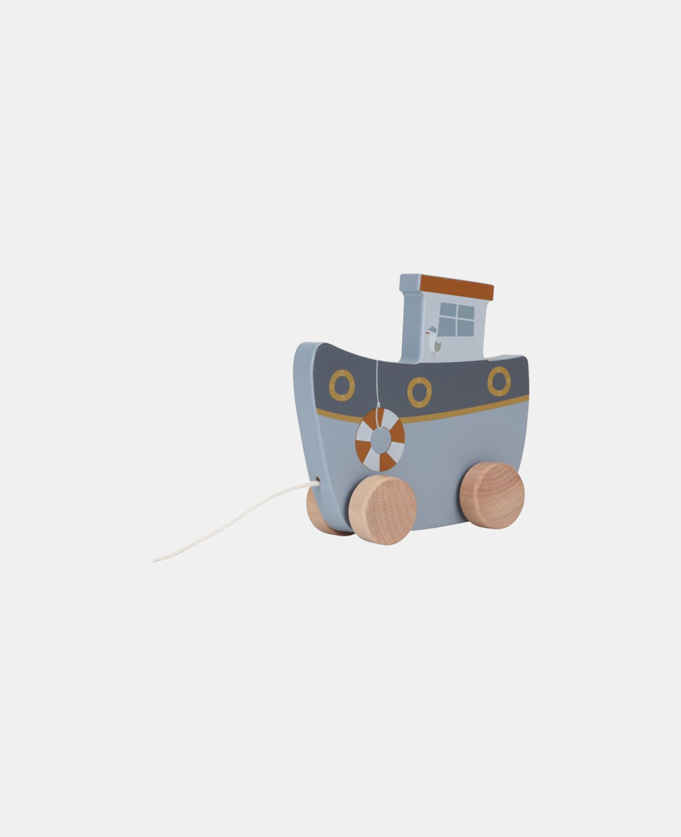 LD7084.jpg Jucarie din lemn cu roti si snur pentru tras - vapor - Sailors Bay - Little Dutch - imagine 1