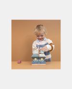 Jucarie de stivuire din lemn in forma de barca - Little Dutch - imagine 3