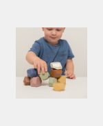 Jucărie din lemn FSC pentru stivuire Pietre - Vintage - Little Dutch - imagine 5