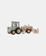 Tractor din lemn FSC cu remorcă - Little Farm - Little Dutch - imagine 2